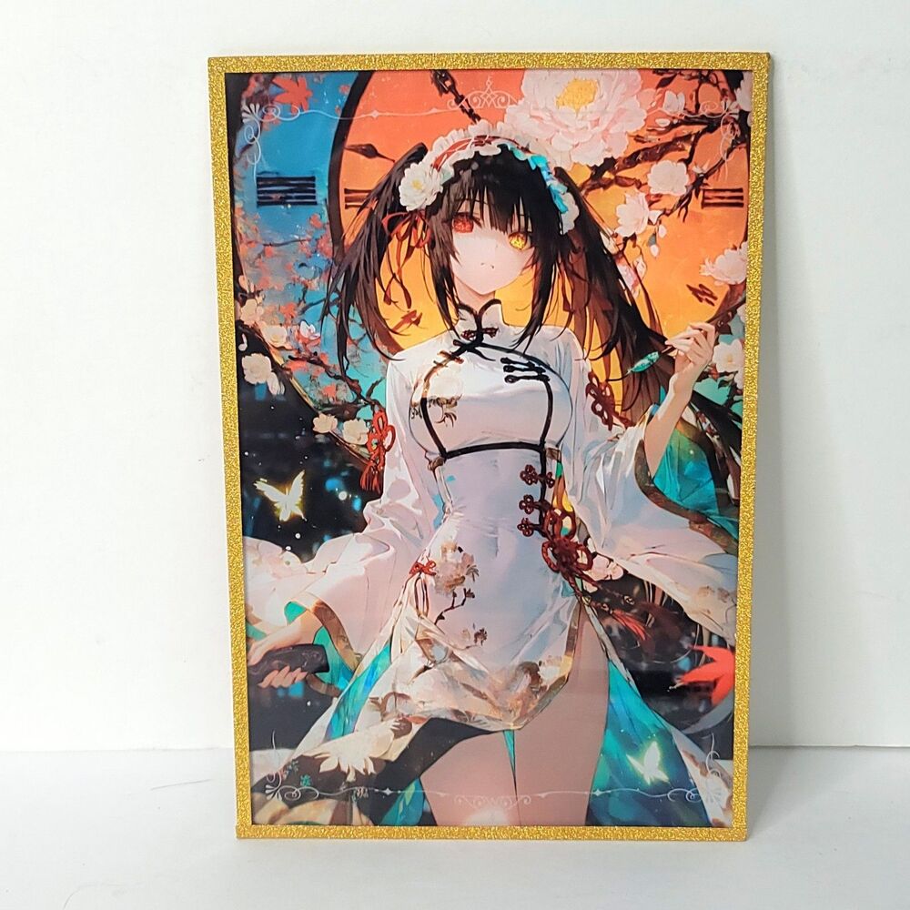 Kurumi Floral Umbrella Waifu Card Anime Girl Wall Art Oversized Board A5